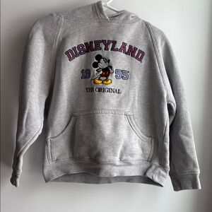 Unisex Small Vintage Disneyland Gray Hoodie with Mickey Mouse